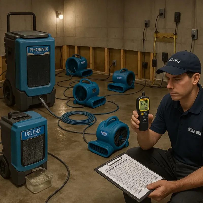 Structural Drying and Dehumidification process in Seminole, TX